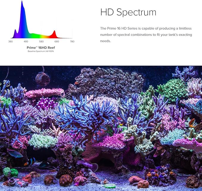 AquaIllumination AI Prime 16 HD LED App Controllable Saltwater Aquarium Reef Light - Black AquaIllumination