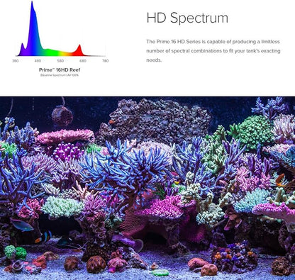 AquaIllumination AI Prime 16 HD LED App Controllable Saltwater Aquarium Reef Light - Black AquaIllumination
