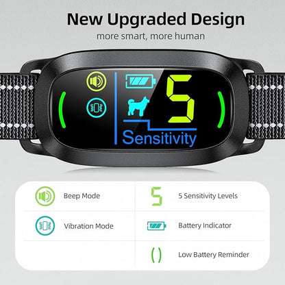 Dog Bark Collar, Rechargeable Smart Collar, Anti Barking Training Collar with 5 Adjustable Sensitivity Beep Vibration, Bark Collar for Large Medium Small Dogs (Black) FAFAFROG