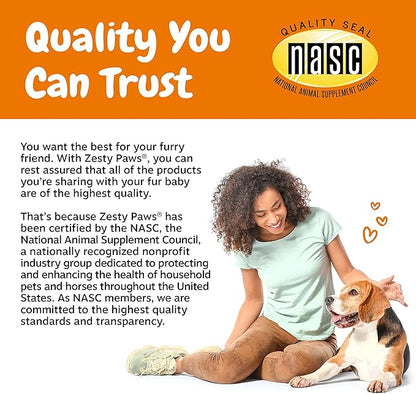 Zesty Paws Dog Allergy Relief- Dog Itching Skin Relief- Dog Probiotics for Itchy Skin and Itchy Ears- Dog Allergy Paw Relief- Dog Allergy Chews- Dog Itch Relief- Dog Skin Allergy Relief - Lamb - 250ct ZestyPaws
