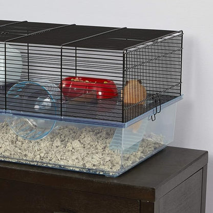 Ferplast Favola Hamster Cage Includes Free Water Bottle, Exercise Wheel, Food Dish & Hamster Hide-Out Large Hamster Cage Measures 23.6L x 14.4W x 11.8H-Inches Ferplast