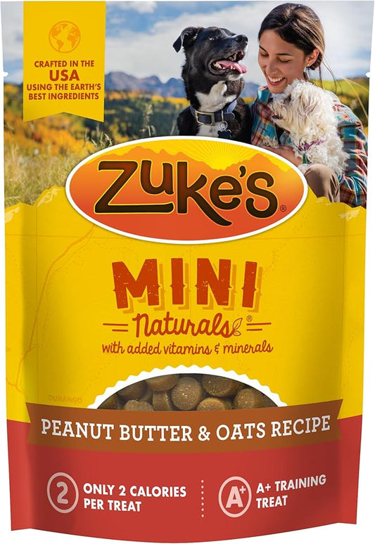 Zuke's Mini Naturals Training Dog Treats Peanut Butter and Oats Recipe - 16 Oz Bag - PAWPICO