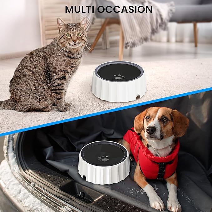 Dog Water Bowl No Spill 70oz/2L Large Capacity Dog Water Bowl Dispenser Non Slip No Splash Dog Water Bowl Pet Slow Feeder No Drip Dog Water Bowl on Vehicle Slow Water Bowl for Dogs and Cat Black - PAWPICO