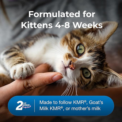 PetAg KMR 2nd Step Kitten Weaning Food - 14 oz, Pack of 2 - Powdered Kitten Weaning Formula with DHA, Natural Milk Protein, Vitamins & Minerals for Kittens 4-8 Weeks Old - Easy to Digest - PAWPICO