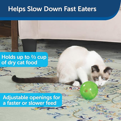 PetSafe Slimcat Feeder Ball - Interactive Game for Your Cat - Fill with Food and Treats - Green - PAWPICO