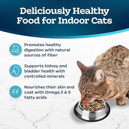Blue Buffalo Tastefuls Adult Dry Cat Food Indoor Cat Formula, Made in the USA with Natural Ingredients, Chicken & Brown Rice Recipe, 3-lb. Bag - PAWPICO