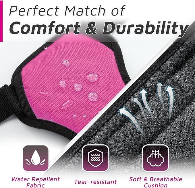 Eagloo Dog Harness Medium Sized Dog, No Pull Service Vest with Reflective Strips and Control Handle, Adjustable and Comfortable for Easy Walking, No Choke Pet Harness with 2 Metal Rings, Rose Red, M GoExplorewithEagloo