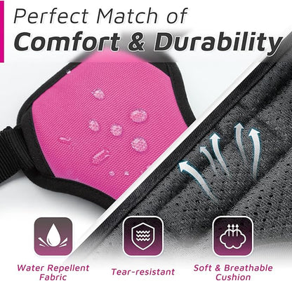 Eagloo Dog Harness Medium Sized Dog, No Pull Service Vest with Reflective Strips and Control Handle, Adjustable and Comfortable for Easy Walking, No Choke Pet Harness with 2 Metal Rings, Rose Red, M GoExplorewithEagloo