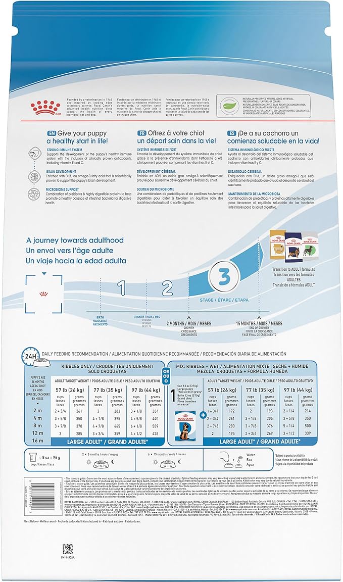 Royal Canin Size Health Nutrition Dry Large Breed Puppy Food, Supports Brain Development, Immune Support and Digestive Health, 30 lb Bag - PAWPICO