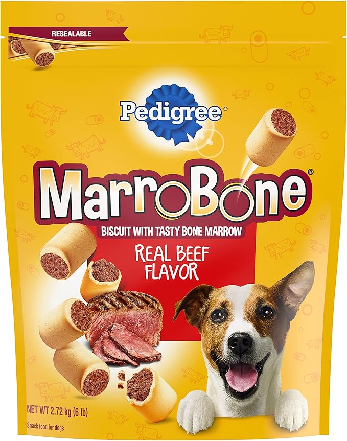 PEDIGREE MARROBONE Dog Treats Real Beef Flavor Crunchy Dog Biscuit, 6 lb. Pack - PAWPICO