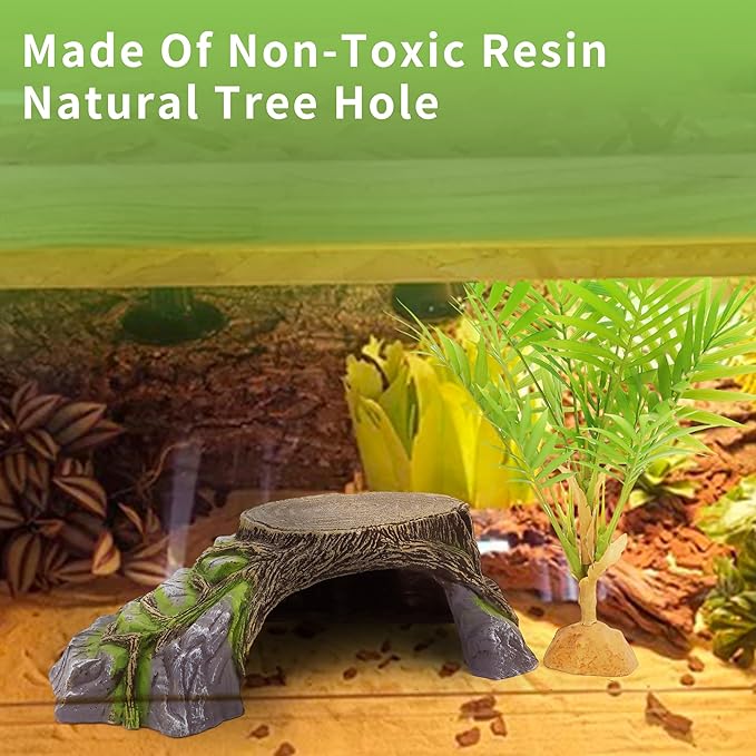 Reptile Hides Hideout Habitat, Reptile Caves for Bearded Dragons, Leopard Geckos, Lizards, Turtles, Snakes, Frogs (Extra Large-A) PAWPICO