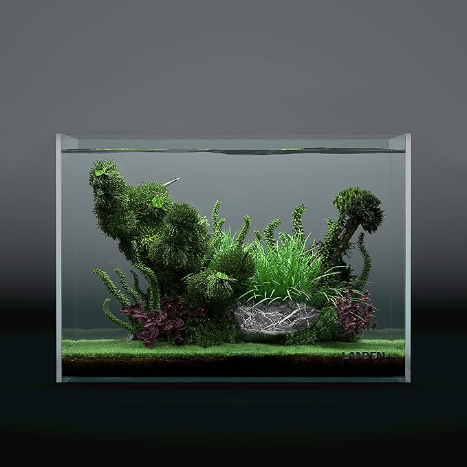 LANDEN 36N 5 Gallon Rimless Low Iron Aquarium Tank, 14.2" W × 8.7" D × 10.2" H (36cm x 22cm x 26cm) 5mm Thickness with Black Nano Foam Leveling mat Included Landen