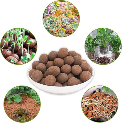 Halatool 10 LB Leca Clay Pebbles for Plants 4mm-16mm Clay Balls 100% Natural Hydroton Leca Balls for Indoor Plants Hydroponic Growing Gardening Orchids Drainage Decoration Aquaponics HALATOOL