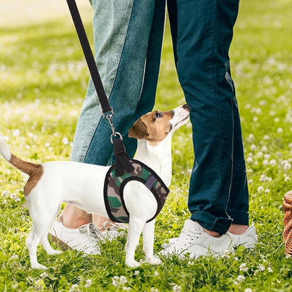 PUPTECK Adjustable Dog Harness Collar and Leash Set Step in No Pull Pet Harness for Small Medium Dogs Puppy and Cats Outdoor Walking Running, Soft Mesh Padded Reflective Vest Harnesses PUPTECK