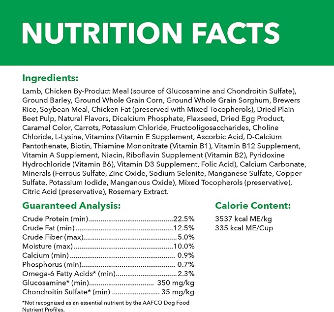 IAMS Large Breed Adult Dry Dog Food Lamb & Rice Recipe, 15 lb. Bag - PAWPICO