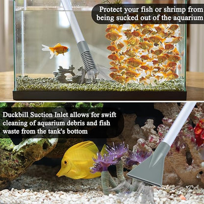 Ponpon Aquarium Siphon Vacuum Cleaner for Gravel and Sand, Fish Tank Vacuum Gravel Cleaner, Manually Fish Tank Water Changer Ponpon