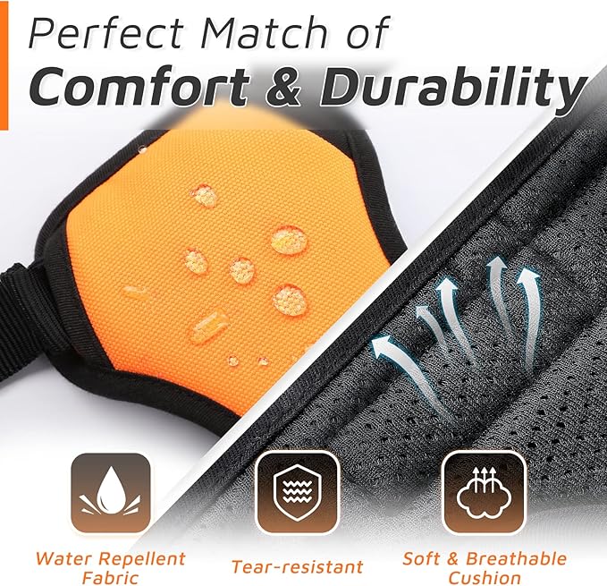 Eagloo Dog Harness Small Sized Dog, No Pull Service Vest with Reflective Strips and Control Handle, Adjustable and Comfortable for Easy Walking, No Choke Pet Harness with 2 Metal Rings, Orange, S GoExplorewithEagloo