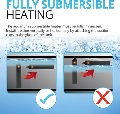 Fluval P50 Submersible Aquarium Heater for Up to 15 Gallons, 50 Watts Fluval