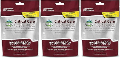 Oxbow 3 Pack of Critical Care Carnivore, 2.47 Ounces Each, Support Supplement for Small Pets OxbowAnimalHealth