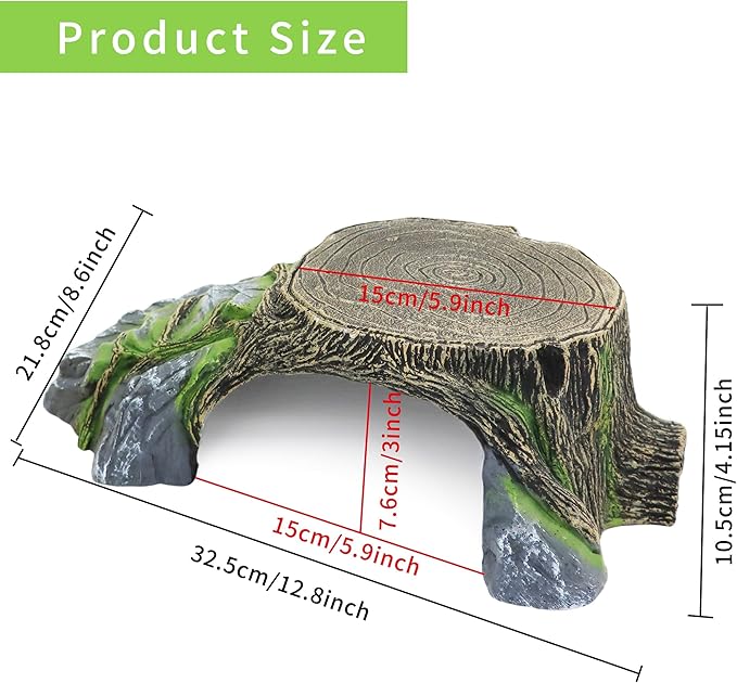 Reptile Hides Hideout Habitat, Reptile Caves for Bearded Dragons, Leopard Geckos, Lizards, Turtles, Snakes, Frogs (Extra Large-A) PAWPICO