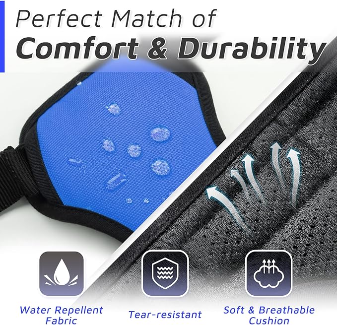 Eagloo Dog Harness Large Breed, No Pull Service Vest with Reflective Strips and Control Handle, Adjustable and Comfortable for Easy Walking, No Choke Pet Harness with 2 Metal Rings, Blue, XL GoExplorewithEagloo