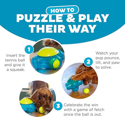 Outward Hound Tennis Maze Craze Interactive Squeaky Dog Toy, Green - PAWPICO