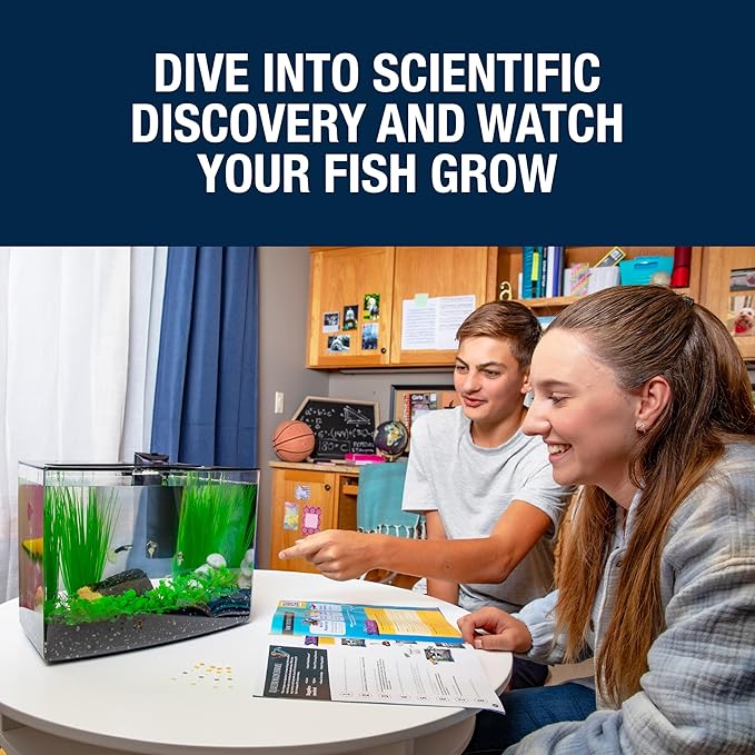 Tetra Crescent STEM Aquarium Kit 3 Gallons, Curved-Front Fish Tank with LEDs and STEM Activity Guide Tetra