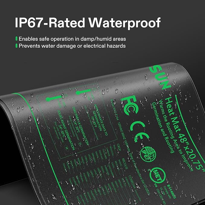 VIVOSUN 48"x20.75" Seedling Heat Mat with Built-in Temperature Controller, UL & MET-Certified Waterproof Plant Heating Pad for Germination, Hydroponics, Brewing, Breeding, and Greenhouses VIVOSUN