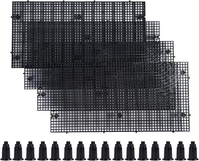 ALEGI Plastic Grid Divider Tray Egg Crate Louvre Aquarium Fish Tank Bottom Isolation with Bracket (4pcs Black) ALEGIAquarium