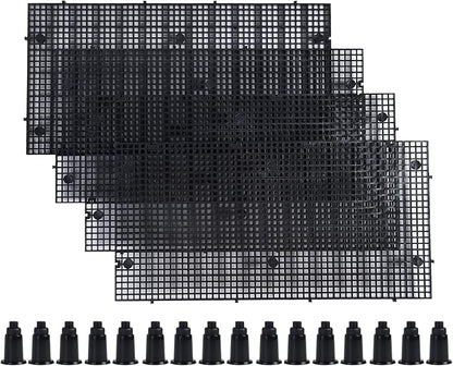 ALEGI Plastic Grid Divider Tray Egg Crate Louvre Aquarium Fish Tank Bottom Isolation with Bracket (4pcs Black) ALEGIAquarium