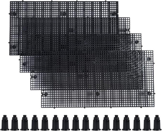 ALEGI Plastic Grid Divider Tray Egg Crate Louvre Aquarium Fish Tank Bottom Isolation with Bracket (4pcs Black) ALEGIAquarium