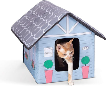 K&H Pet Products Outdoor Kitty House, Outdoor Cat House for Outside Community Cats, Strays, and Ferals, Insulated Shelter, Cold Weather House for Winter, 19 X 22 X 17 Inches (Unheated) Cottage Design - PAWPICO