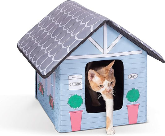 K&H Pet Products Outdoor Kitty House, Outdoor Cat House for Outside Community Cats, Strays, and Ferals, Insulated Shelter, Cold Weather House for Winter, 19 X 22 X 17 Inches (Unheated) Cottage Design - PAWPICO