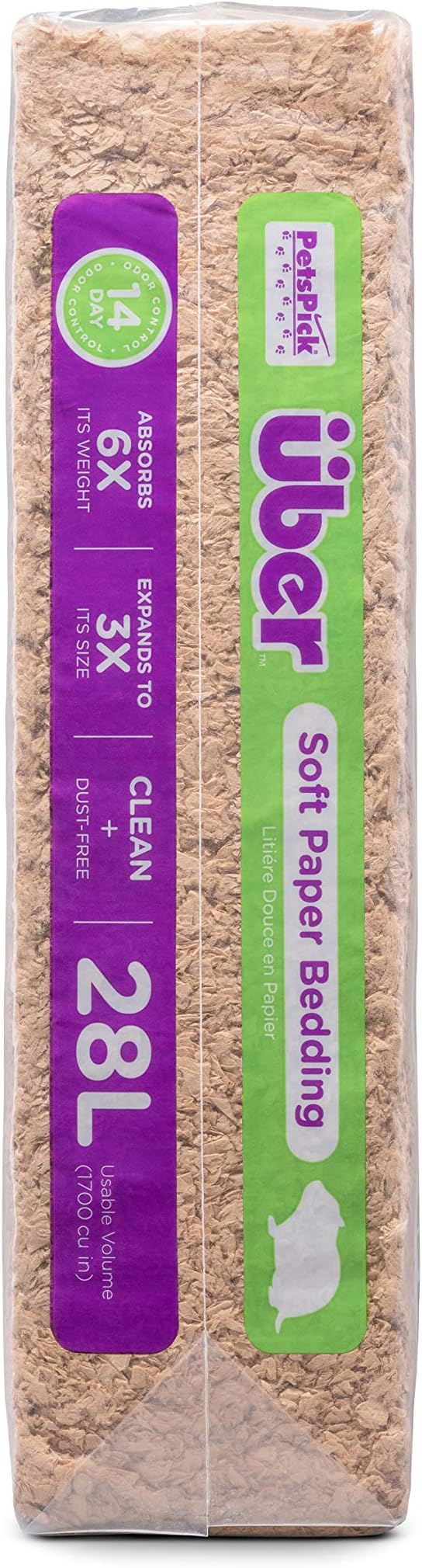 Uber Soft Paper Pet Bedding for Small Animals, Natural, 28L PetsPick%C2%AE