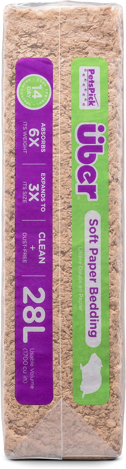 Uber Soft Paper Pet Bedding for Small Animals, Natural, 28L PetsPick%C2%AE