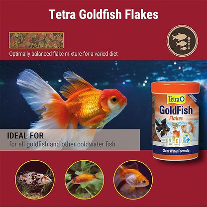 Tetra Goldfish Flakes, Nutritionally Balanced Diet For Aquarium Fish, Vitamin C Enriched Flakes, 0.42 oz Tetra