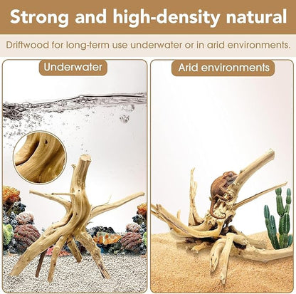 Natural Small Spiderwood Driftwood for Aquarium Decor Rptile Fish Tank Decoration Assort Branch 2-4'' 10 Pcs Jorewood