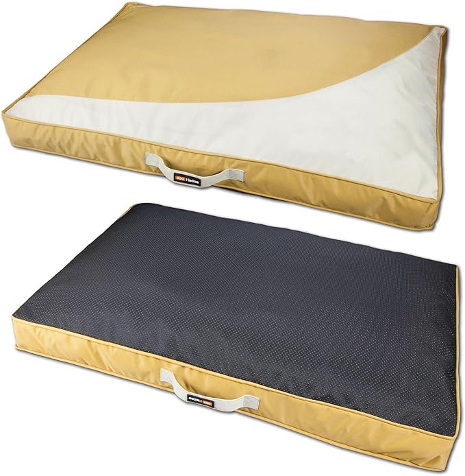 Dog Helios 'Immortal-Trek' Waterproof Rectangular Travel Dog Bed, Small, Brown - PAWPICO