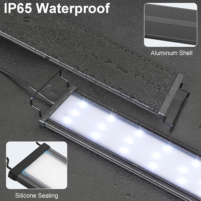 LED Aquarium Lights for 24 to 30 inches Fish Tank, 24W Full Spectrum Fish Tank Light Timer & Brightness Adjustable, Sunrise-Daylight-Moonlight Mode for Plants Danhh