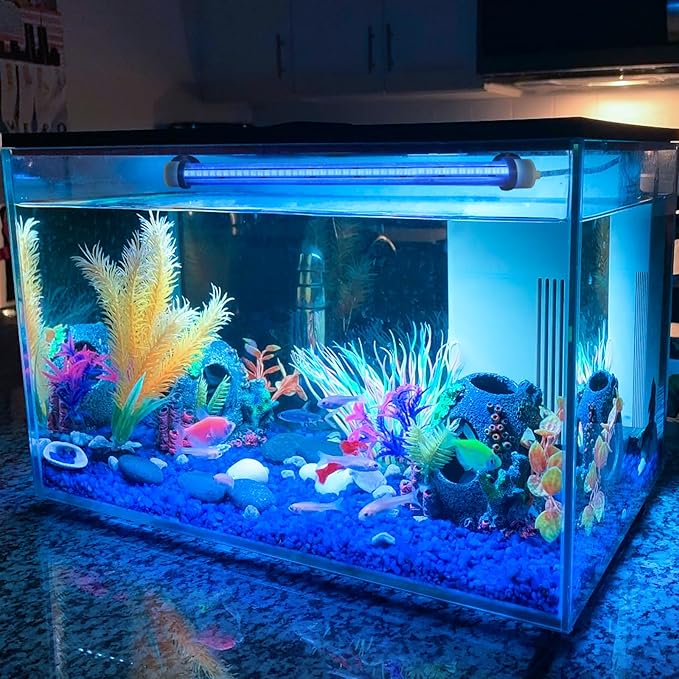 Submersible Fish Tank Aquarium Light: Bright Aquarium Lighting Full Spectrum - Adjustable Brightness Colors Change Underwater Led Strips with Remote and Suction Cups for Aquarium Fish Tank(11.8 Inch) SZMINILED