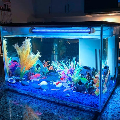 Submersible Fish Tank Aquarium Light: Bright Aquarium Lighting Full Spectrum - Adjustable Brightness Colors Change Underwater Led Strips with Remote and Suction Cups for Aquarium Fish Tank(11.8 Inch) SZMINILED