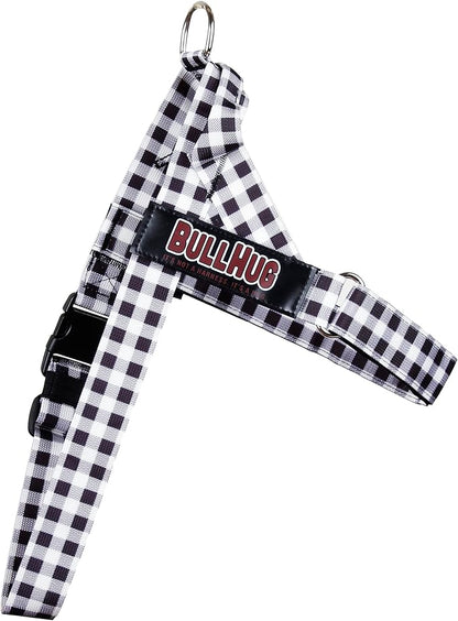 BULLHUG Harness – Made for Larger Chested Dogs Like English Bulldogs, French Bulldogs, Pugs & More. Stops Dogs from Pulling & Choking on Walks (BW Buffalo, Large) BULLHUG