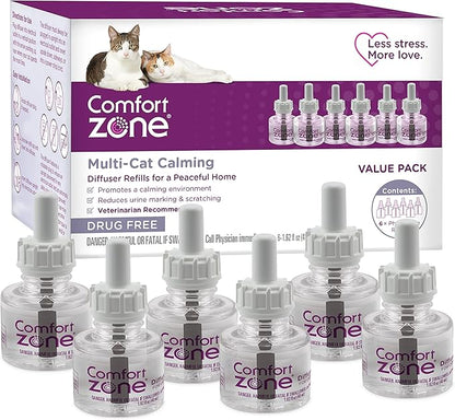 Comfort Zone Multi Cat Calming Diffuser Refills: 6 Pack ComfortZone