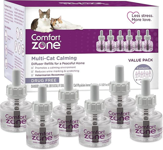 Comfort Zone Multi Cat Calming Diffuser Refills: 6 Pack ComfortZone
