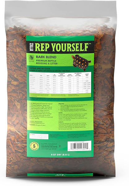 Zilla Bark Blend, Organic Fir Bark for Tropical and Forest Habitats, 8 Quarts Zilla