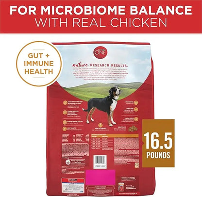 Purina ONE Chicken and Rice Formula Dry Dog Food - 16.5 lb. Bag - PAWPICO