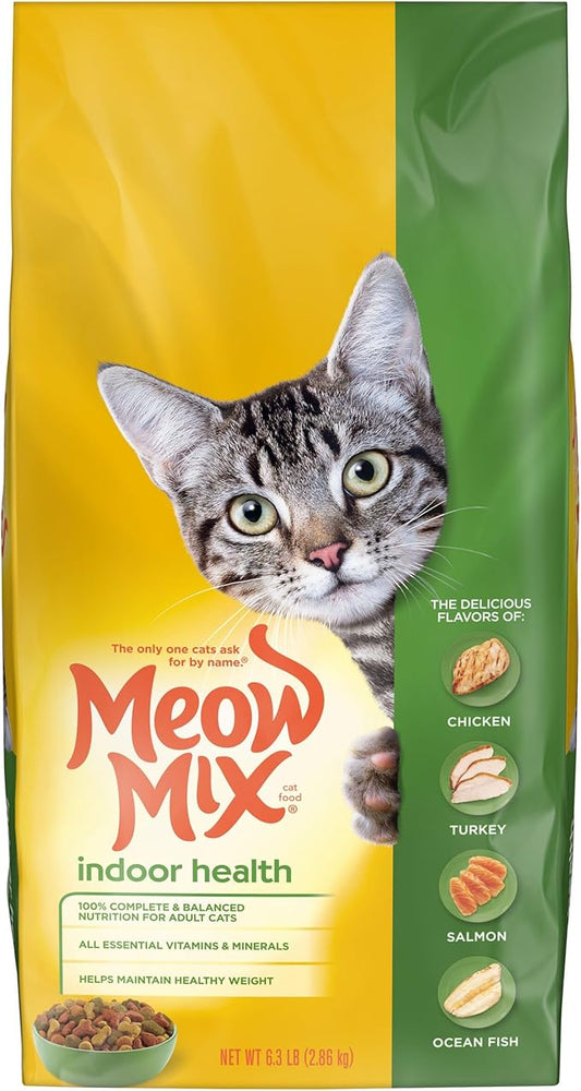 Meow Mix Indoor Health Dry Cat Food, 6.3 Pound Bag - PAWPICO