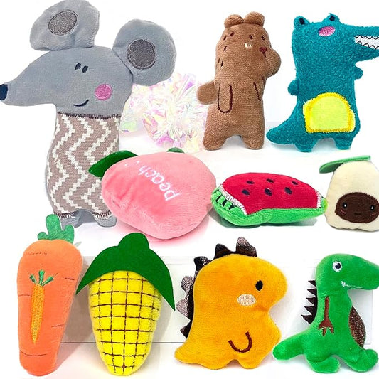 Cat Toys, Interactive Cat Toy for Indoor Cats, Soft and Durable Crinkle Sound Catnip Toys, Catnip Filled Mouse Cat Teething Chew Toy (Pack of 12) - PAWPICO