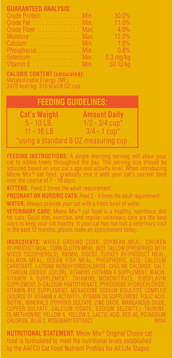 Meow Mix Original Choice Dry Cat Food, 6.3 Pound Bag (Pack of 2) MeowMix