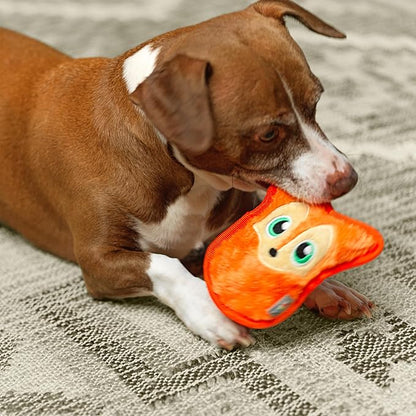 Outward Hound Durablez Tough Plush Squeaky Dog Toy, Fox, Orange, XS - PAWPICO